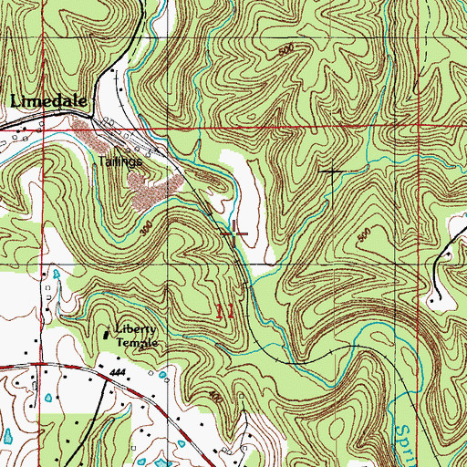 Topographic Map of Dry Run, AR