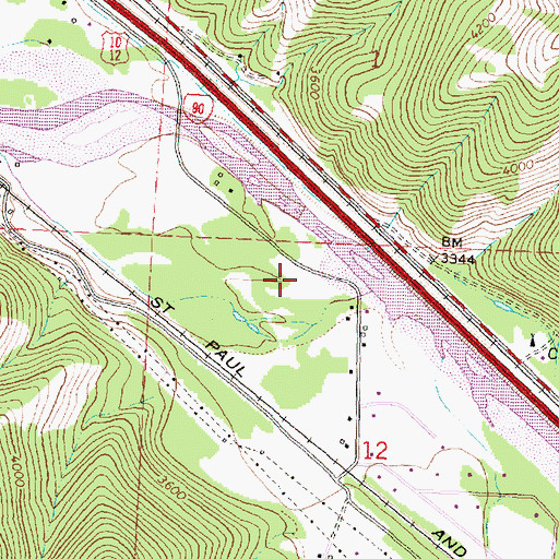 Topographic Map of 12N18W12BABD01 Well, MT