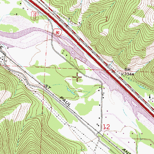 Topographic Map of 12N18W12BABB01 Well, MT