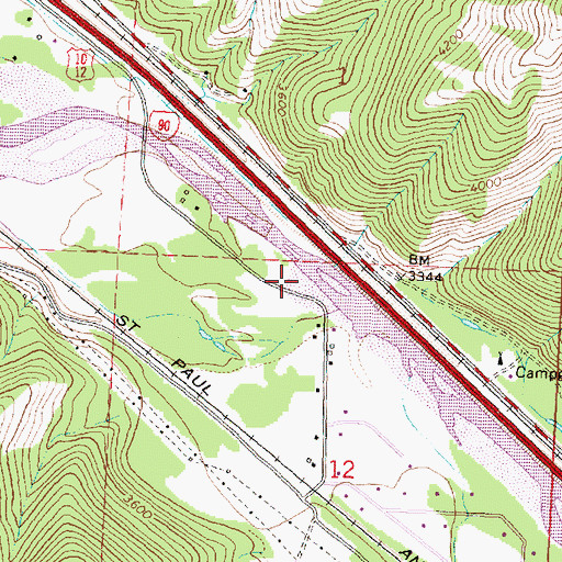 Topographic Map of 12N18W12BAAB01 Well, MT