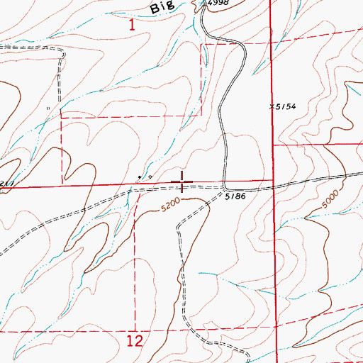 Topographic Map of 12N13E01DC__01 Well, MT