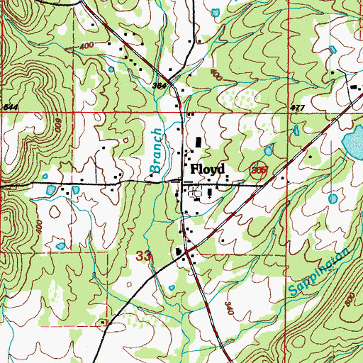 Topographic Map of Floyd, AR