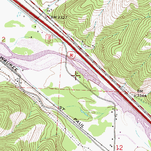 Topographic Map of 12N18W01CCDB01 Well, MT