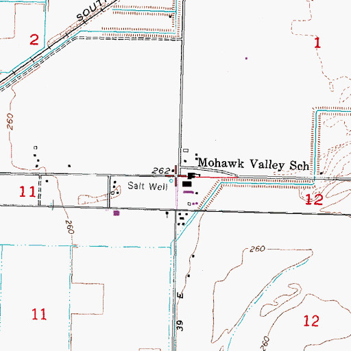 Topographic Map of Mohawk Valley School, AZ