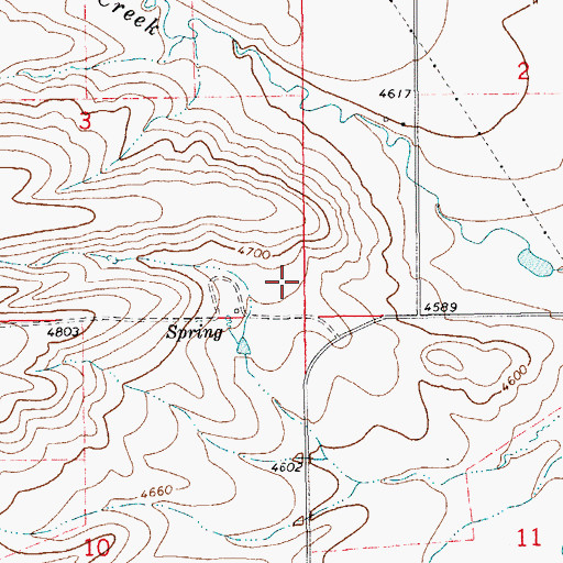 Topographic Map of 12N14E03DD__01 Spring, MT