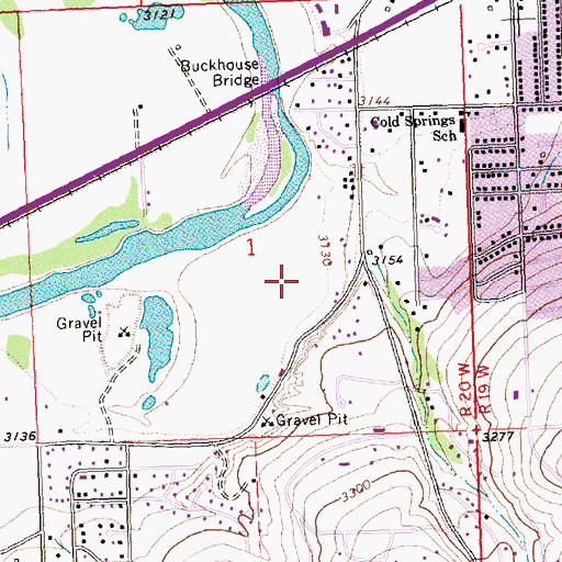 Topographic Map of 12N20W01DB__01 Well, MT