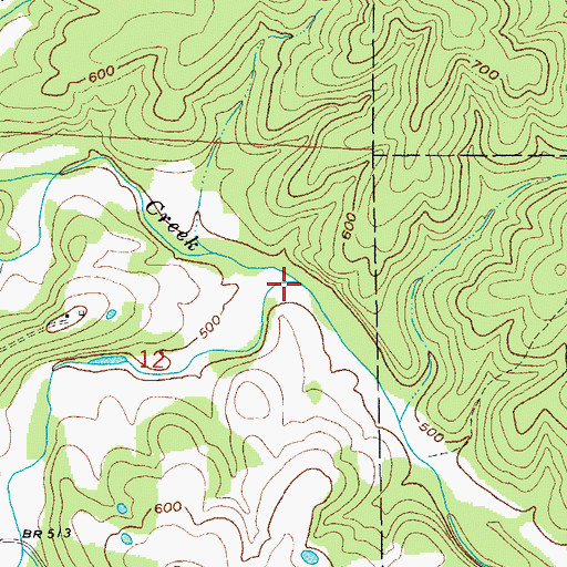 Topographic Map of Hackney Creek, AR