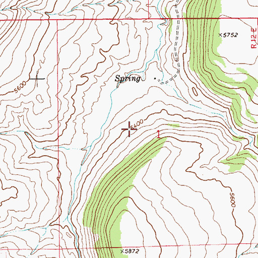 Topographic Map of 12N12E01BD__01 Spring, MT