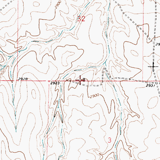 Topographic Map of 12N45E03BABB01 Well, MT