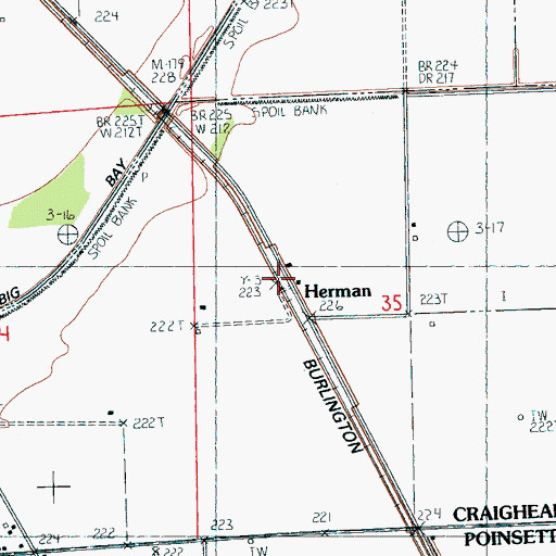 Topographic Map of Herman, AR