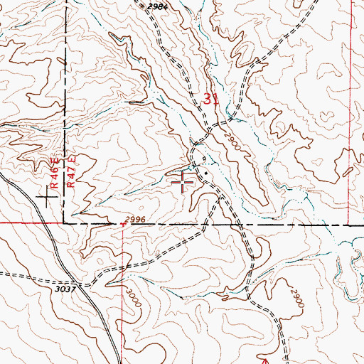 Topographic Map of 13N47E31CDAD01 Well, MT