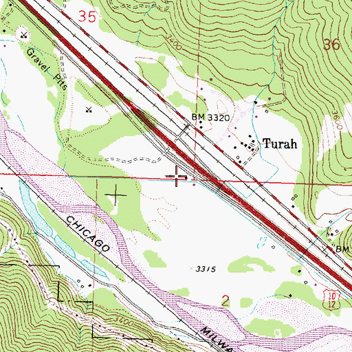 Topographic Map of 13N18W35DDDD02 Well, MT