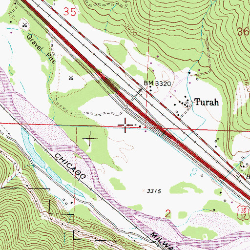 Topographic Map of 13N18W35DDDD01 Well, MT