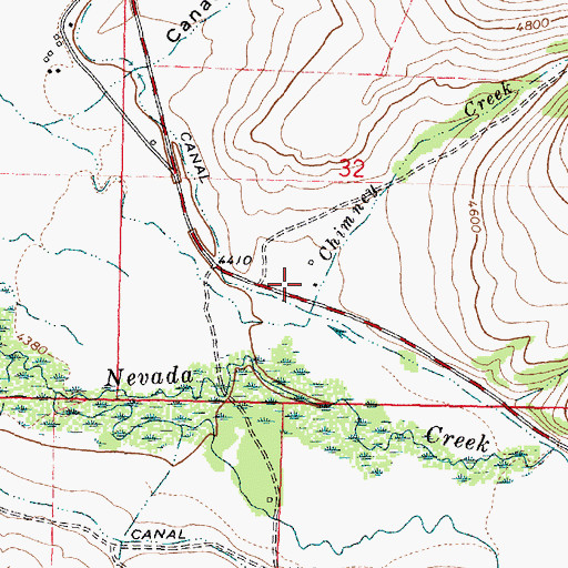 Topographic Map of 13N10W32CADC01 Well, MT
