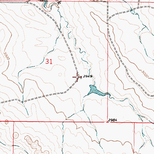 Topographic Map of 13N46E31DACB01 Well, MT
