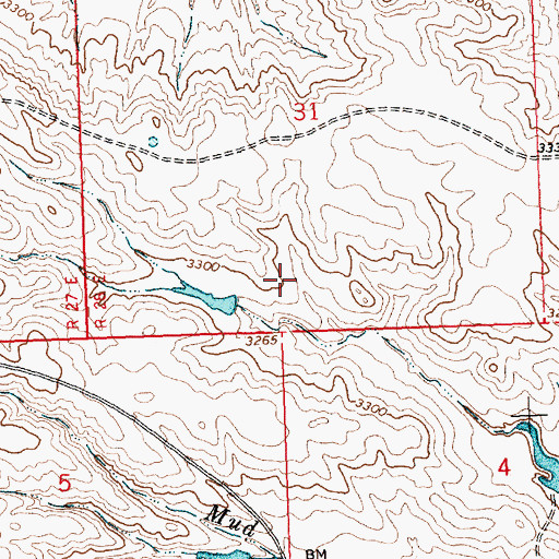 Topographic Map of 13N28E31CCC_01 Well, MT