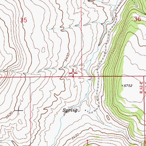 Topographic Map of 13N12E35DD__01 Spring, MT