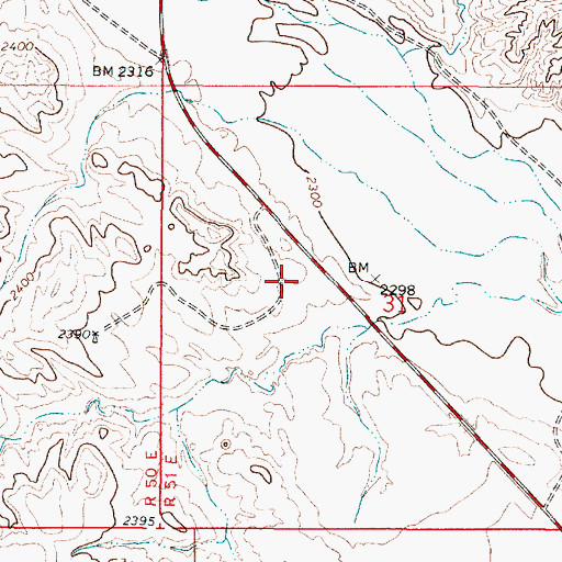 Topographic Map of 13N51E31BDCB01 Well, MT