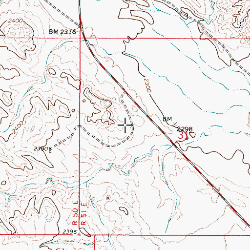 Topographic Map of 13N51E31BCDD02 Well, MT