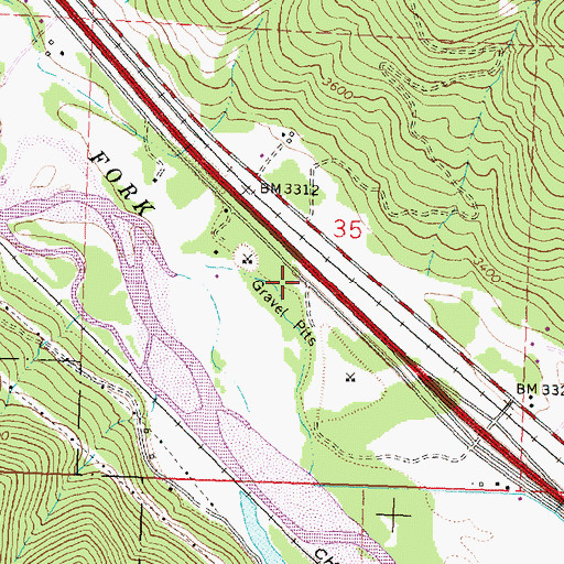 Topographic Map of 13N18W35CAAA01 Well, MT