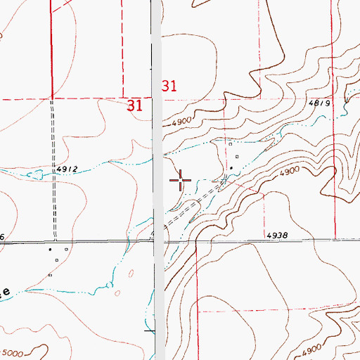 Topographic Map of 13N14E31CDAA01 Well, MT