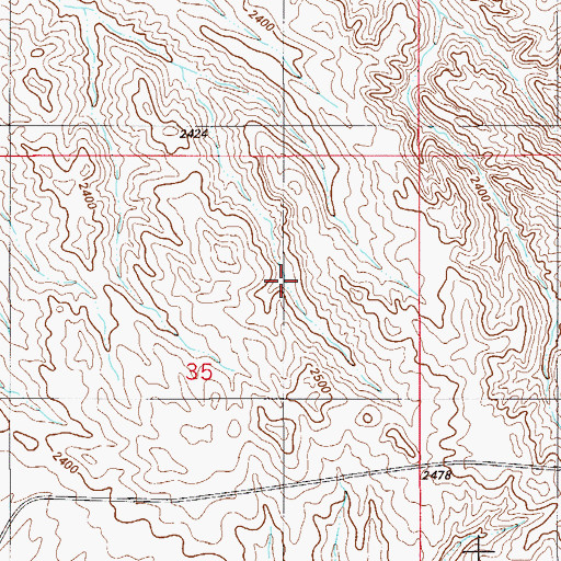 Topographic Map of 13N54E35ACAA01 Well, MT