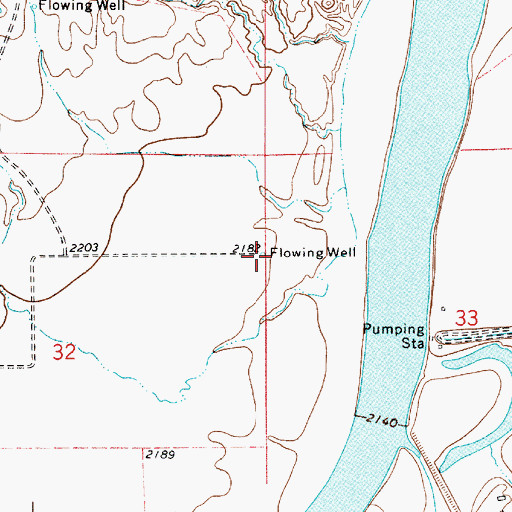 Topographic Map of 13N52E32ADAA01 Well, MT