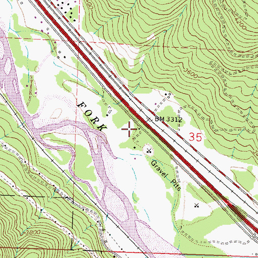 Topographic Map of 13N18W35BDCA01 Well, MT