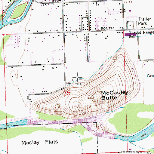 Topographic Map of 13N20W35AC__01 Well, MT