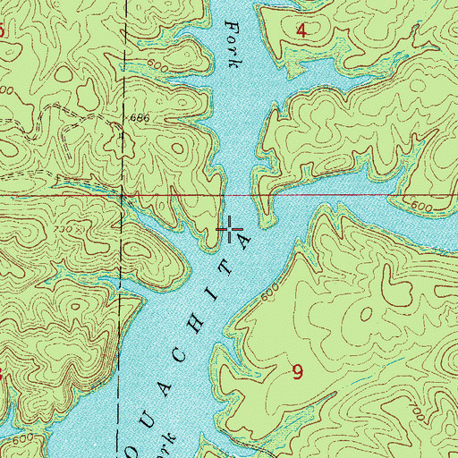 Topographic Map of Irons Fork, AR
