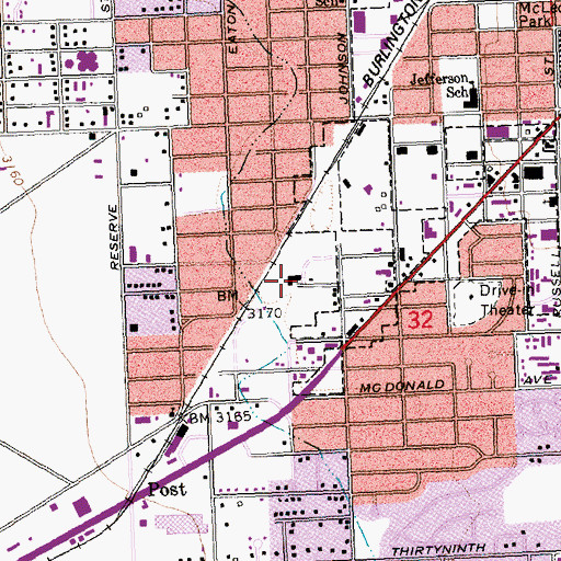 Topographic Map of 13N19W32BD__01 Well, MT