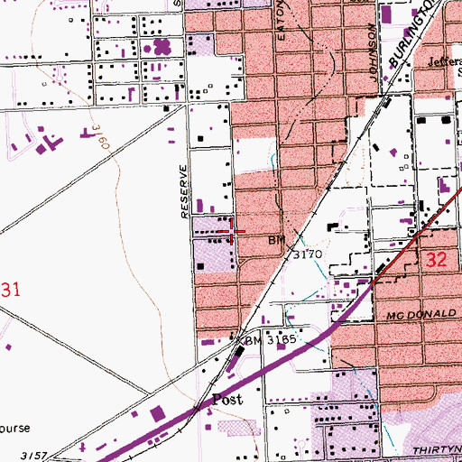 Topographic Map of 13N19W32BC__01 Well, MT