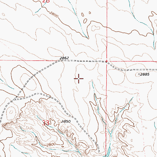 Topographic Map of 13N48E33BBCA01 Well, MT