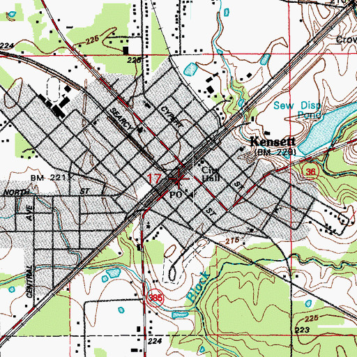 Topographic Map of Kensett, AR
