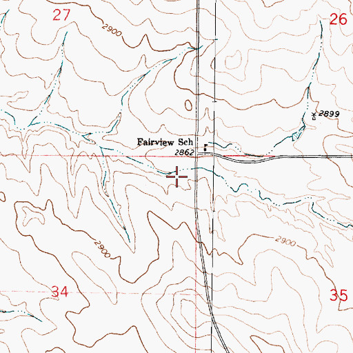 Topographic Map of 13N45E27DDDD01 Well, MT