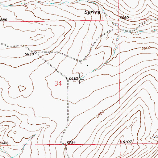 Topographic Map of 13N12E34AC__01 Spring, MT