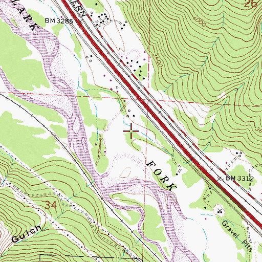 Topographic Map of 13N18W34AADA01 Well, MT