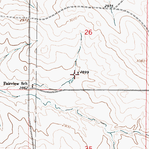 Topographic Map of 13N45E26CDAC01 Well, MT