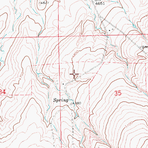 Topographic Map of 13N16E35BC__01 Well, MT