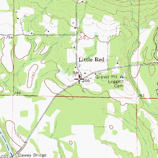 Topographic Map of Little Red, AR