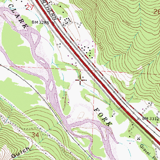 Topographic Map of 13N18W34AAAB02 Well, MT