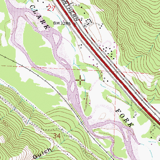 Topographic Map of 13N18W34AABC01 Well, MT