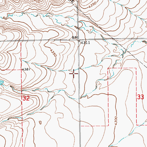Topographic Map of 13N15E32AD__01 Well, MT