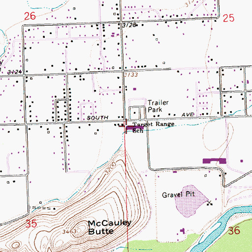 Topographic Map of 13N20W35BBBB01 Well, MT