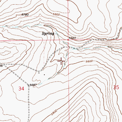 Topographic Map of 13N12E34AA__01 Spring, MT