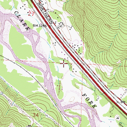 Topographic Map of 13N18W34AABA01 Well, MT