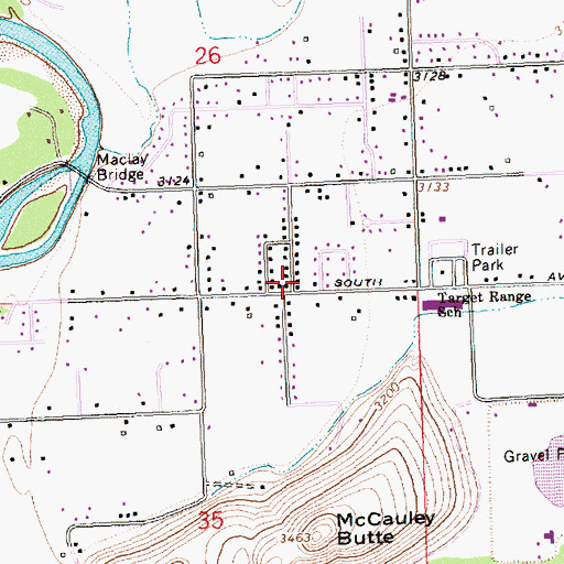 Topographic Map of 13N20W26DDCD01 Well, MT