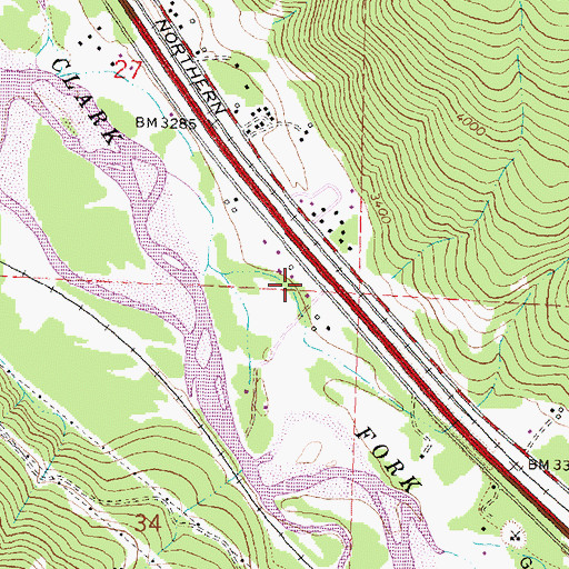 Topographic Map of 13N18W27DDCD02 Well, MT