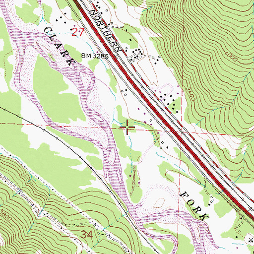 Topographic Map of 13N18W34AABC02 Well, MT