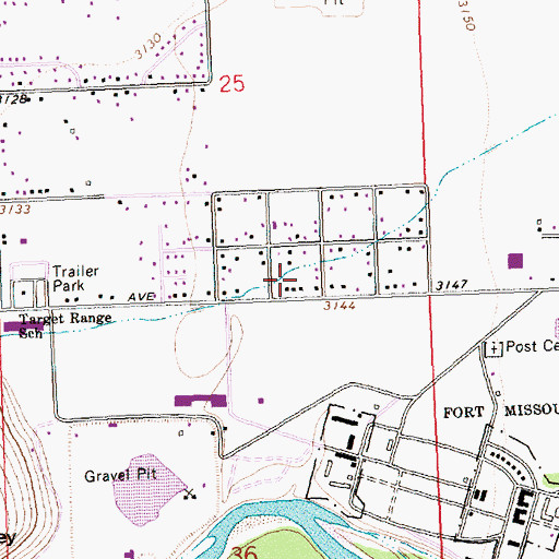 Topographic Map of 13N20W25CDD_01 Well, MT